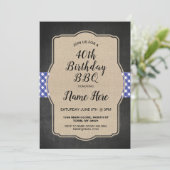 quarantième Invitation bleu de BBQ de toile de (Debout devant)