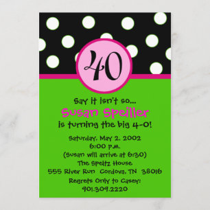 quarantième Invitation d'anniversaire