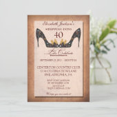 Quarantième invitation d'anniversaire de chaussure (Debout devant)