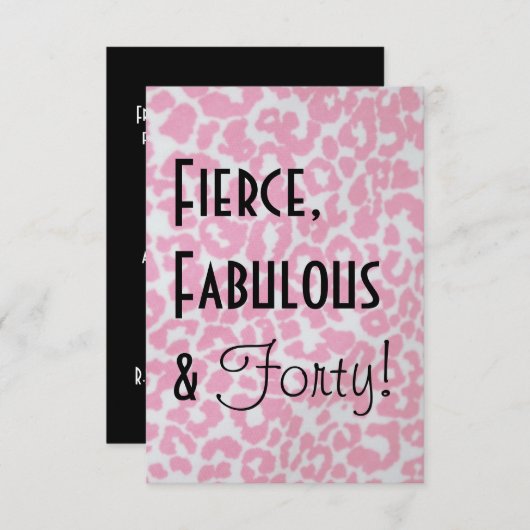 Quarantième invitation d'anniversaire d'empreinte (Devant / Derrière)