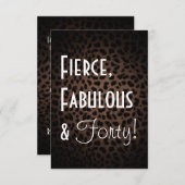 Quarantième invitation d'anniversaire d'empreinte (Devant / Derrière)