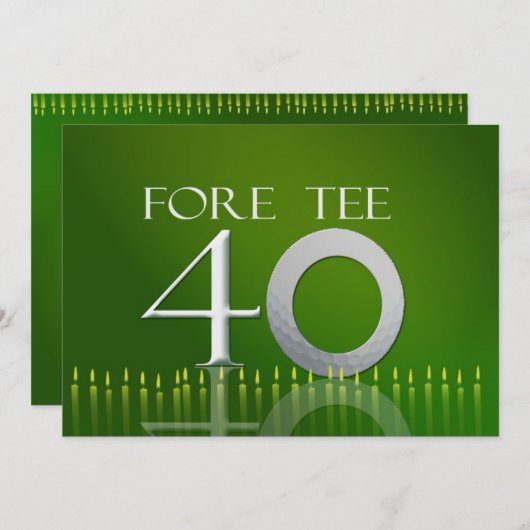 quarantième Invitation de célébration (Devant / Derrière)