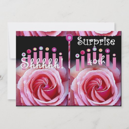 quarantième Invitation de fête d'anniversaire de (Devant)