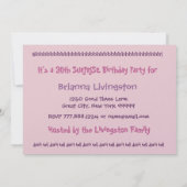quarantième Invitation de fête d'anniversaire de (Dos)