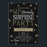 quarantième Invitation de fête de confettis de<br><div class="desc">Cette quarantième invitation chic et élégante de fête d'anniversaire comporte un thème rose de confettis de parties scintillantes d'or de faux élégant avec la typographie moderne. Customisez la couleur d'arrière - plan pour assortir la couleur de thème d'événement. Pour une invitation bien plus mémorable choisissez une forme découpée avec des...</div>