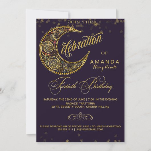 Quarantième invitation de lune et de fête (Devant)
