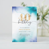 quarantième invitation d'or d'aquarelle de (Debout devant)