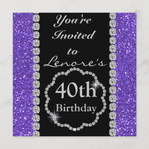 quarantième Invitation pourpre de fête