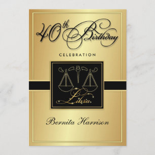 quarantième Invitations d'anniversaire - Balance