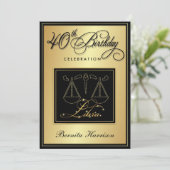 quarantième Invitations d'anniversaire - Balance (Debout devant)