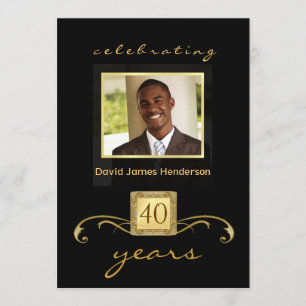 quarantième Invitations de fête d'anniversaire -
