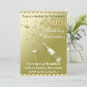 quarantième Invitations de fête d'anniversaire - (Debout devant)