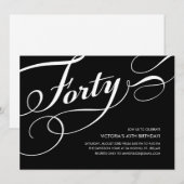 Quarantième invitations noires et blanches (Devant / Derrière)