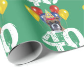 quarantième Papier d'emballage cadeau de vert de (Coin rond)