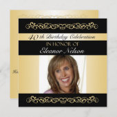 quarantième-quarante-neuvième Invitations de fête (Devant / Derrière)