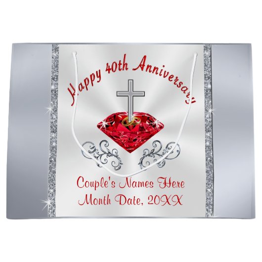 Quarantième sacs de cadeau d'anniversaire de (Devant)