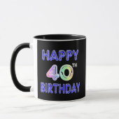 quarantième Tasse d'anniversaire avec la police de (Gauche)