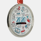 Quarantine 2020 kerstherdenking metalen ornament (Rechts)