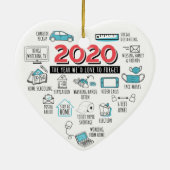 Quarantine 2020: Kerstpandemische herdenking Keramisch Ornament (Achterkant)