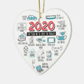 Quarantine 2020: Kerstpandemische herdenking Keramisch Ornament (Links)