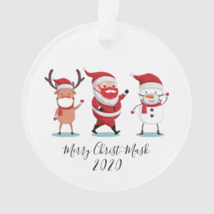 Quarantine 2020 Merry Christmask Manuscript Ornament