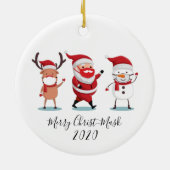 Quarantine 2020 Merry Christmask Script Keramisch Ornament (Achterkant)