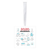 Quarantine Activities 2020 Kerstherdenking Kubus Ornament (Rechts)