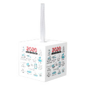 Quarantine Activities 2020 Kerstherdenking Kubus Ornament (Achter hoekig)