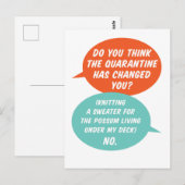 Quarantine Activity Knitting Possum a Sweater Briefkaart (Voorkant / Achterkant)