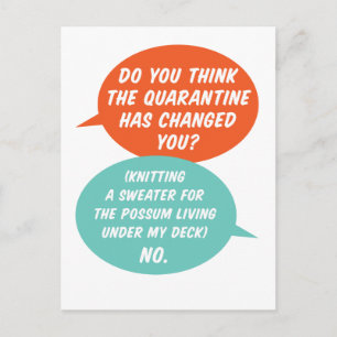 Quarantine Activity Knitting Possum a Sweater Briefkaart