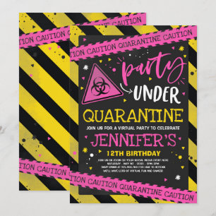 Quarantine Anniversaire Invitation de fête Zoom vi