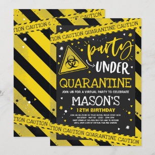 Quarantine Anniversaire Invitation de fête Zoom vi