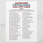 Quarantine Bingo Lockdown Activities Call Out List (Voorkant)