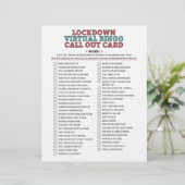 Quarantine Bingo Lockdown Activities Call Out List (Staand voorkant)