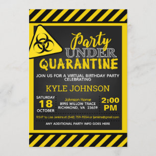 Quarantine Birthday Invitation Kaart
