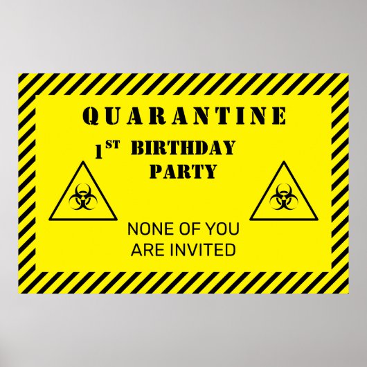 Quarantine Birthday Party Any Age Personated Poster (Voorkant)