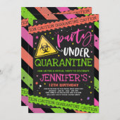 Quarantine Birthday Party Invitation Virtual Zoom (Devant / Derrière)