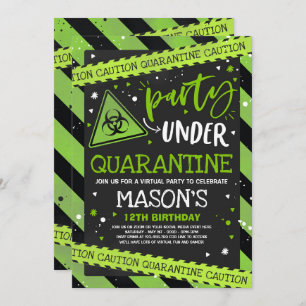 Quarantine Birthday Party Invitation Virtual Zoom Kaart
