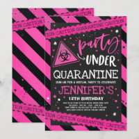 Quarantine Birthday Party Invitation Virtual Zoom