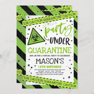 Quarantine Birthday Party Invitation Virtual Zoom Kaart