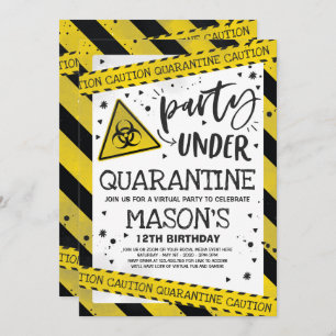 Quarantine Birthday Party Invitation Virtual Zoom Kaart