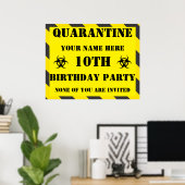 Quarantine Birthday Sign Poster (Thuiskantoor)