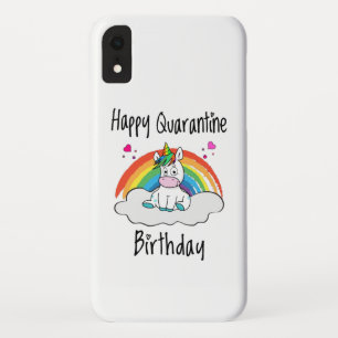 Quarantine Birthday Unicorn-regenboog iPhone XR Hoesje