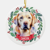 Quarantine Covid Kerstmis Masker Santa Dog Keramisch Ornament (Voorkant)