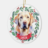 Quarantine Covid Kerstmis Masker Santa Dog Keramisch Ornament (Links)