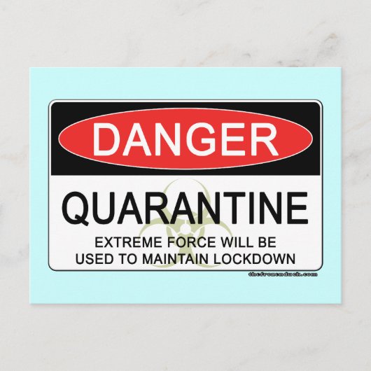 Quarantine Danger Sign Briefkaart (Voorkant)
