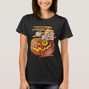 Quarantine Halloween Pommeren met toiletpapier T-shirt