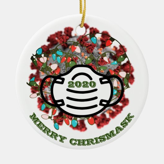 Quarantine kerstboom 2020 Lit Covid Pathogen Keramisch Ornament (Voorkant)