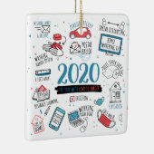 Quarantine Kerstmis 2020 herdenking Keramisch Ornament (Rechts)