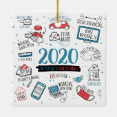 Quarantine Kerstmis 2020 herdenking Keramisch Ornament (Achterkant)